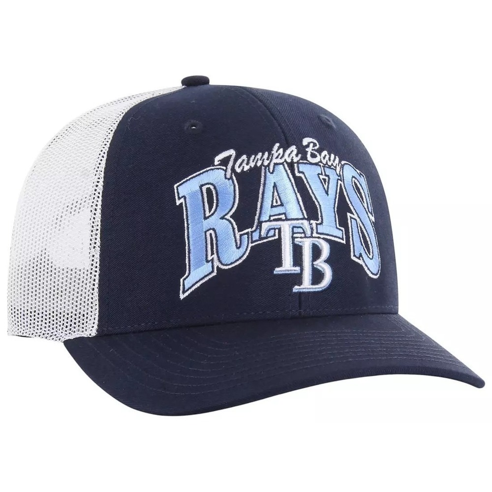Tampa Bay Rays Hat Cap 47'Brand Blue White Keystone Trucker Mesh Adjustable New